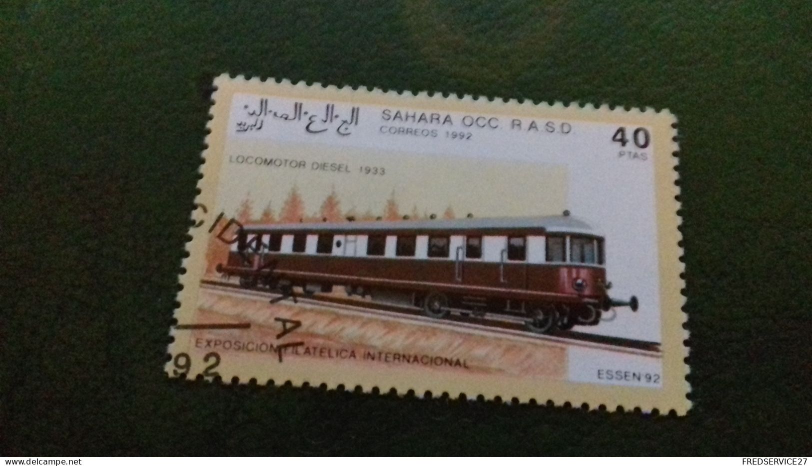 TIMBRE  SAHARA OCC R A S D 1992 TRAIN - Altri - Africa