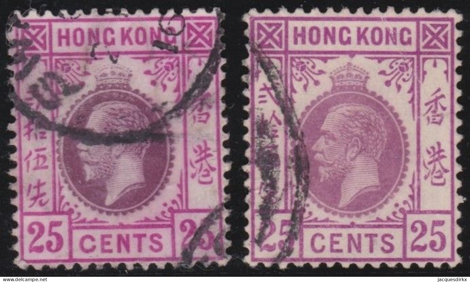 Hong Kong        .   SG    .  108/109  (2 Scans)     .   Wmk  Multiple Crown  CA      .    O      .   Cancelled - Used Stamps