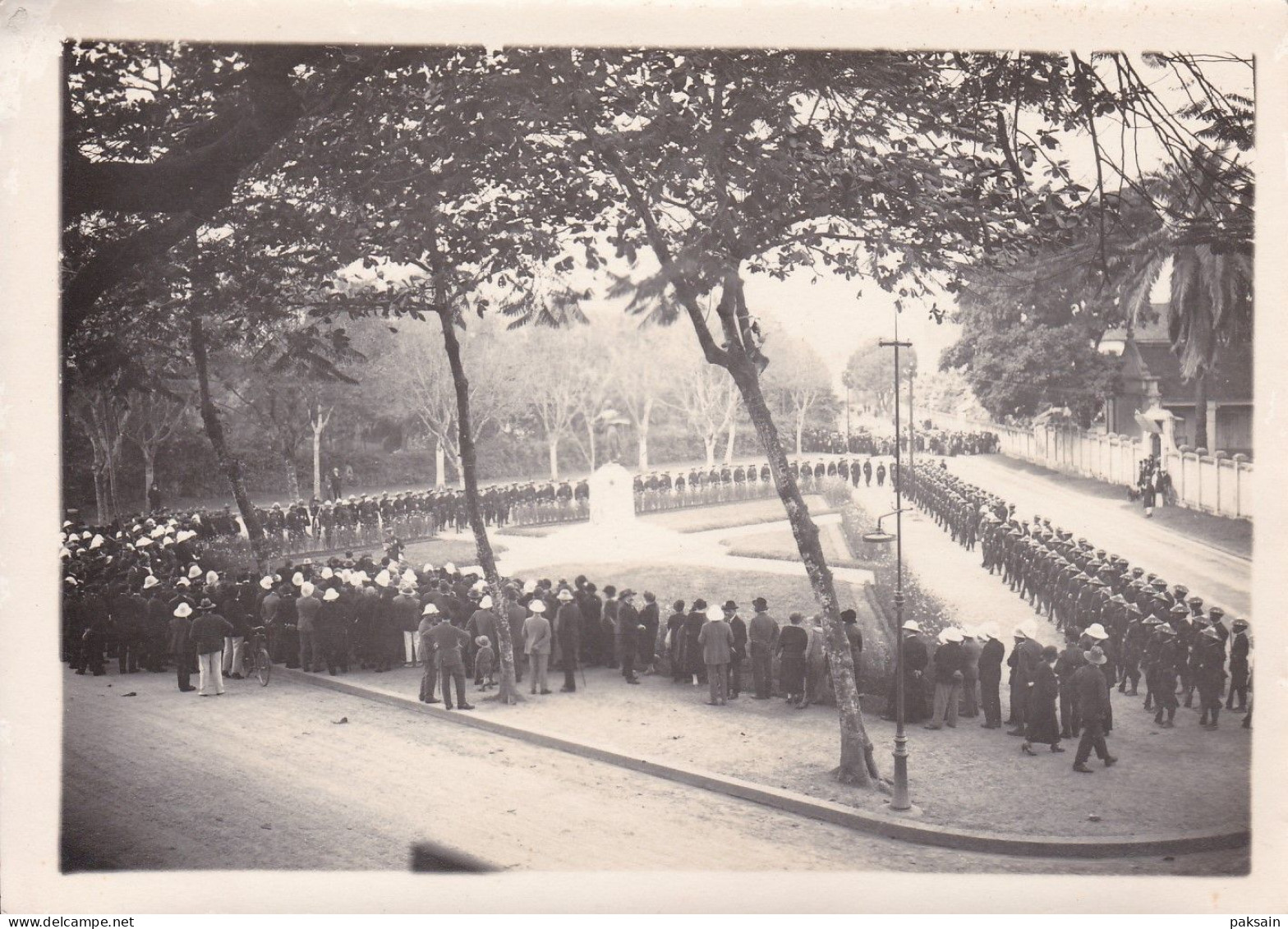 2 Photos Inauguration Du Monument Aux Morts De La Garde Indigène Hanoi Haiphong ? Tonkin Indochine Vietnam Photographie - Asien