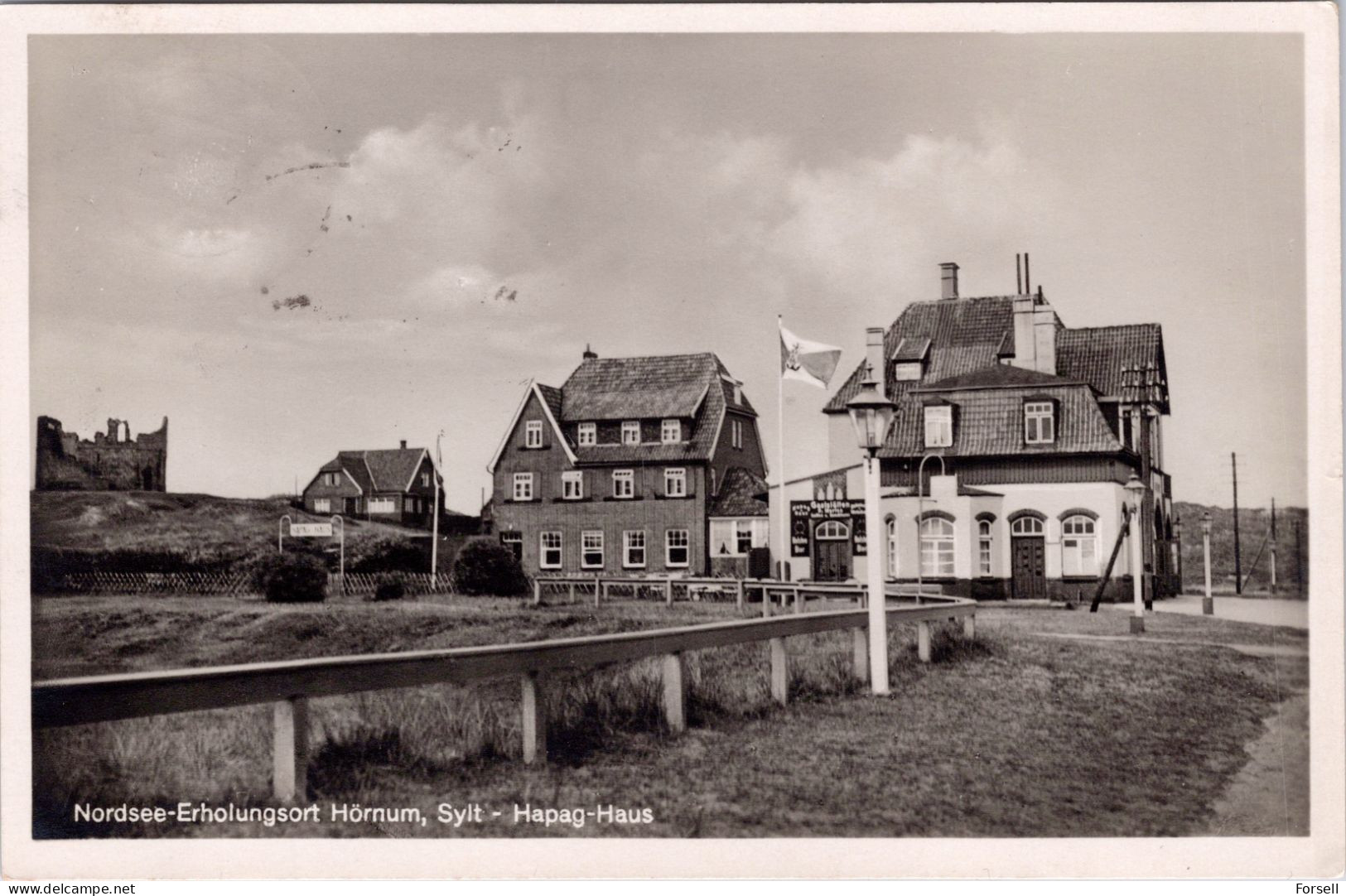 Nordsee-Erholungsort Hörnum Mit Hapag-Haus (Stempel: Hörnum (Sylt) 1939) - Sylt