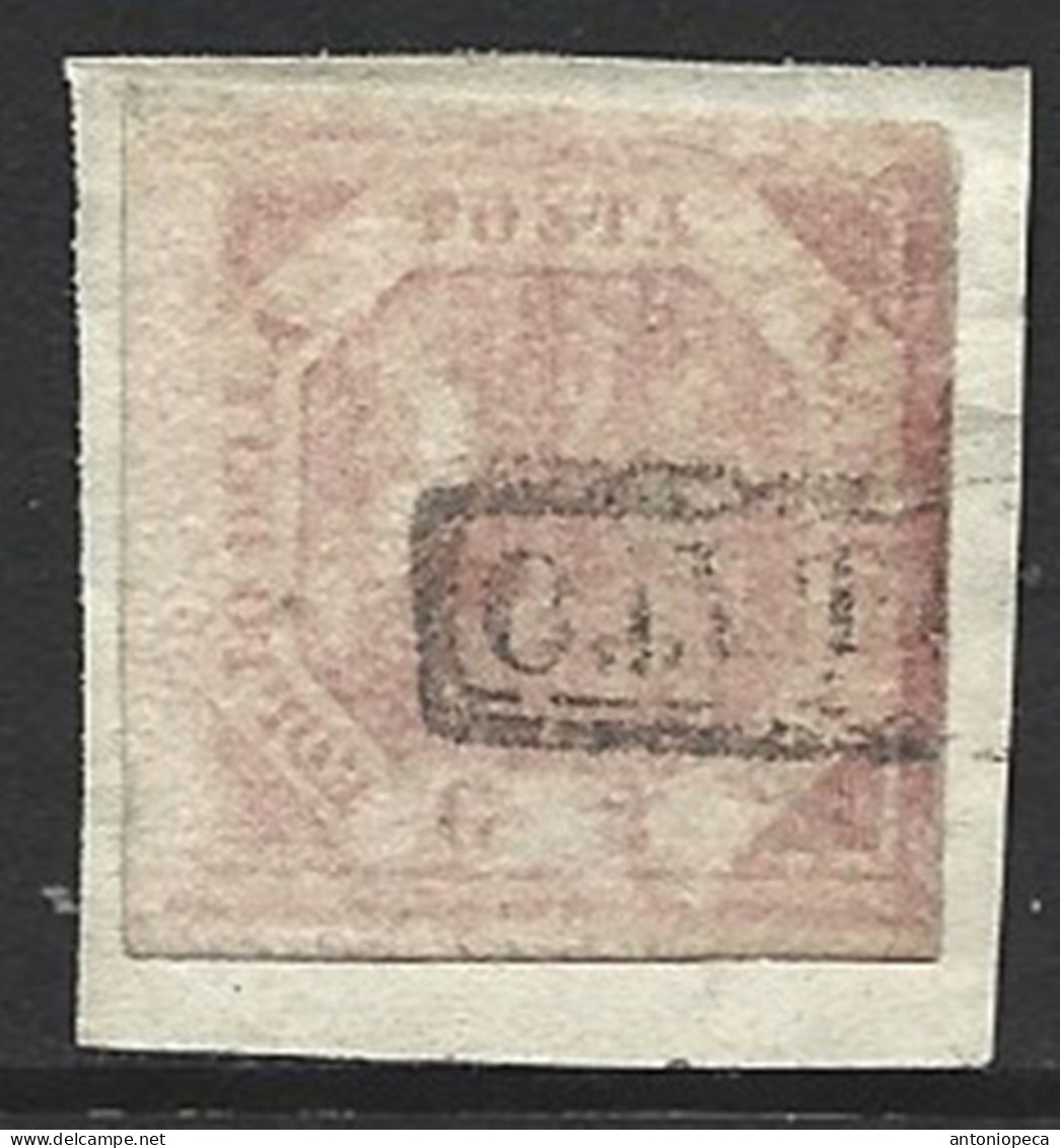 ITALIA  1858, REGNO DELLE DUE SICILIE NAPOLI, 2 GR, USATO SU FRAMMENTO - Neapel