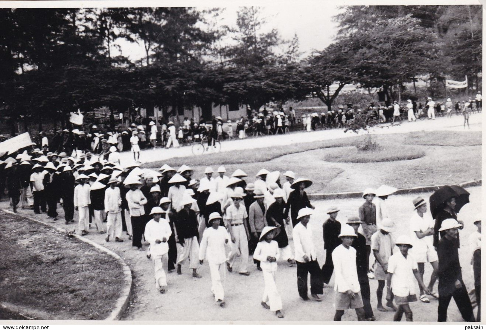 5 Photo Manifestations Politique à Nha-Trang Annam 1947 Vietnam Cachet Haut Commissariat De France Pour L'Indochine - Asia