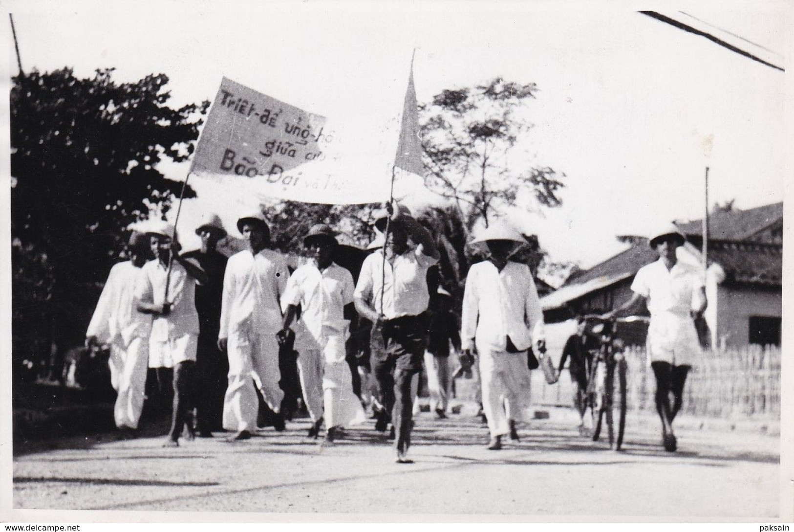 5 photo Manifestations politique à Nha-Trang Annam 1947 Vietnam cachet Haut Commissariat de France pour l'Indochine