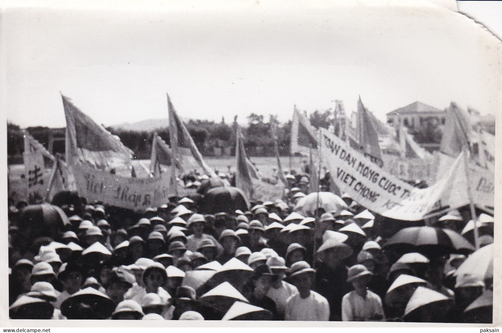 5 photo Manifestations politique à Nha-Trang Annam 1947 Vietnam cachet Haut Commissariat de France pour l'Indochine