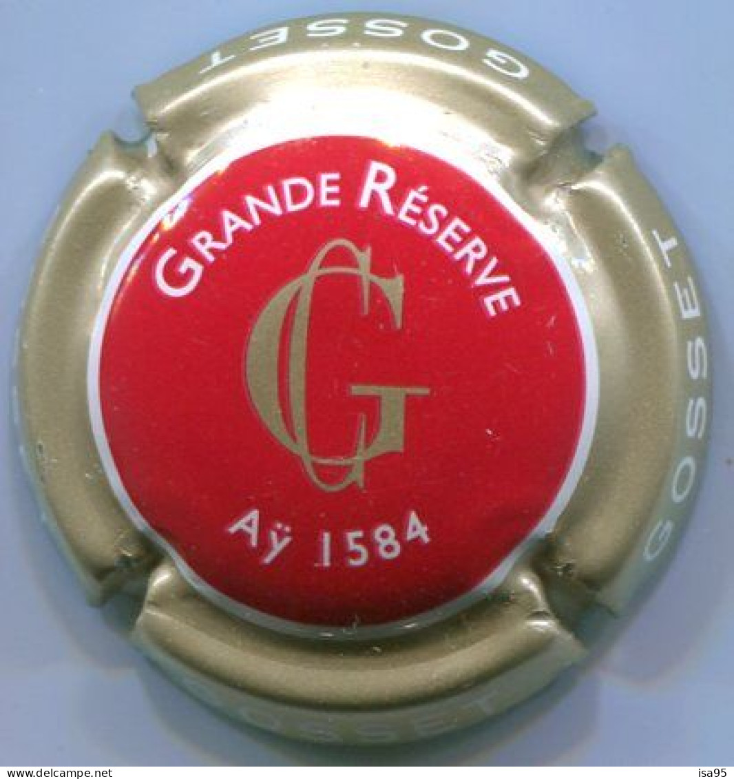 CAPSULE-CHAMPAGNE GOSSET N°49a Bordeaux, Or Et Blanc, Contour Gris - Gosset