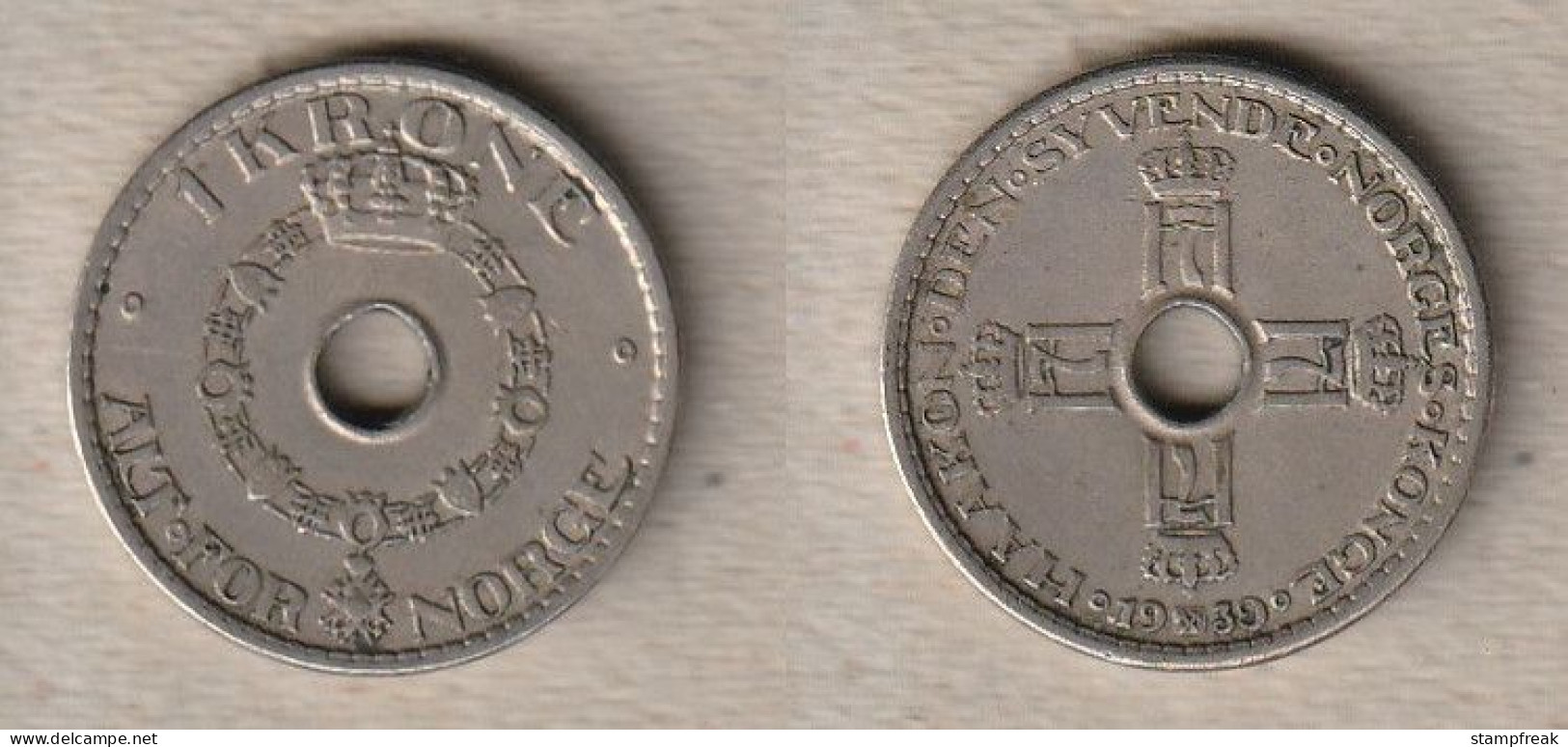 00320) Norwegen, 1 Krone 1939 - Norwegen