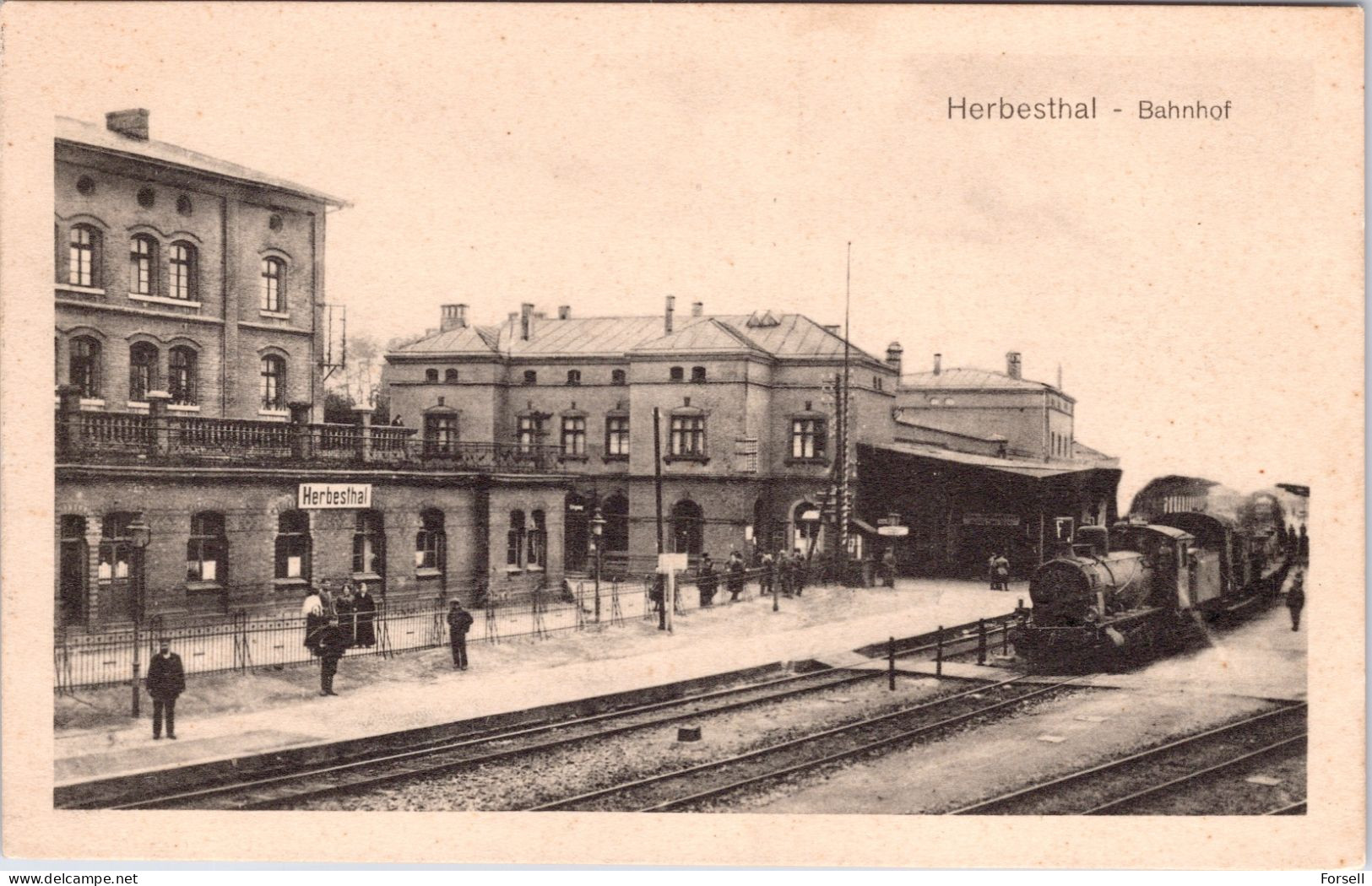 Herbesthal Bahnhof (Mit Zug & Gleisen) (Feldpostkarte) - Eupen Und Malmedy