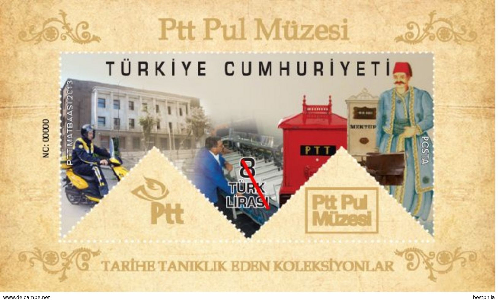Turkey, Türkei - 2013 - PTT. Stamp Museum Of Collections - 1.Mini S/Sheet & With Serial Numbers (perf.) ** MNH - Unused Stamps