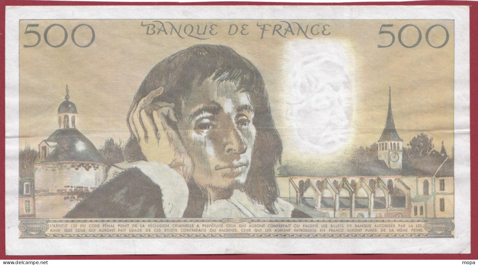 500 Francs "Pascal"- Du 06/02/1986.D--ALPH .J.238--PAS D EPINGLAGE---dans L 'état-- (952) - 500 F 1968-1993 ''Pascal''