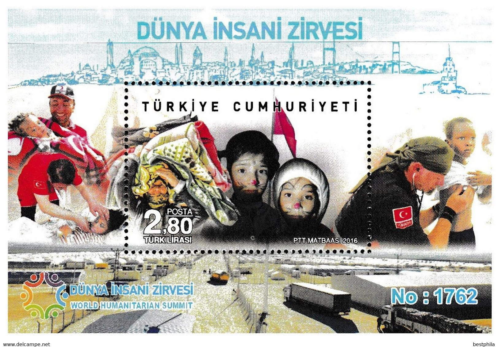 Turkey, Türkei - 2016 - World Humanitarian Summit - With Serial Numbers - 1.Mini S/Sheet ** MNH - Unused Stamps