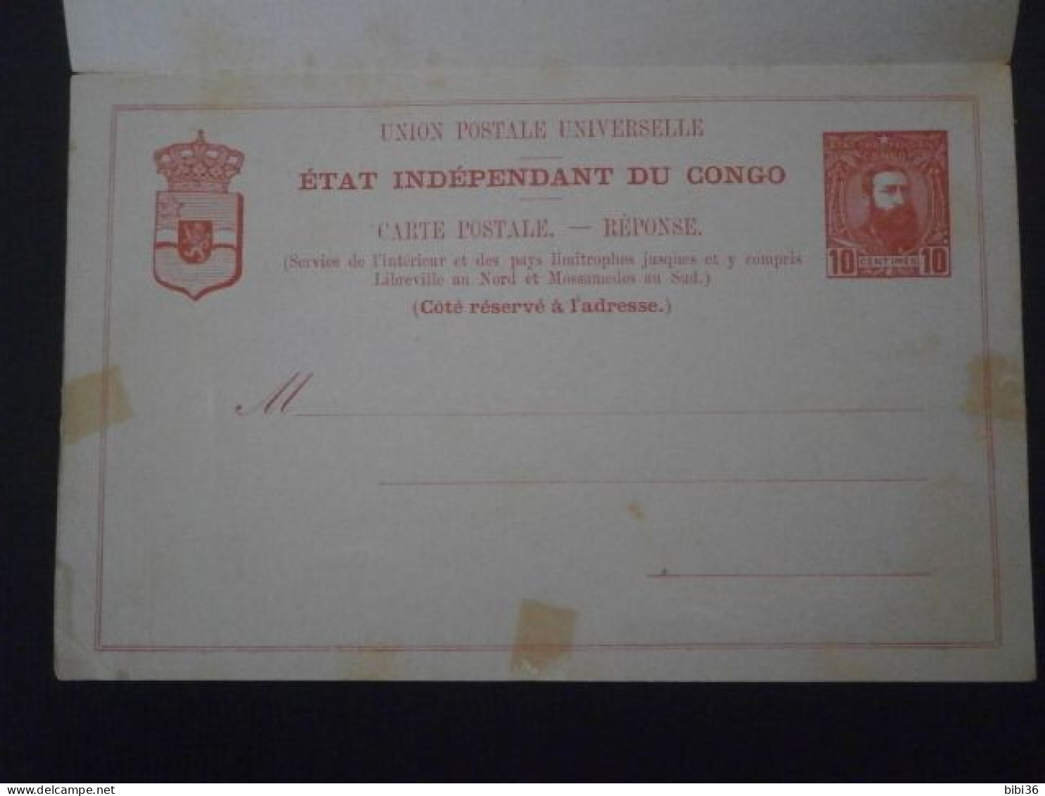 CONGO BELGE BELGIAN LETTRE ENVELOPPE COURRIER ENTIER POSTAL LEOPOLD II REPONSE PAYEE NEUF CARTE POSTALE STATIONERY PPC - Interi Postali