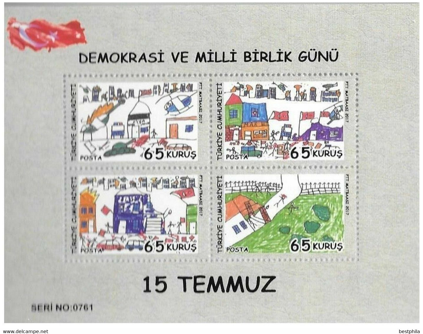 Turkey, Türkei - 2017 - Democracy And National Solidarity Day - 1.Mini S/Sheet & With Serial Numbers (perf.) ** MNH - Nuevos