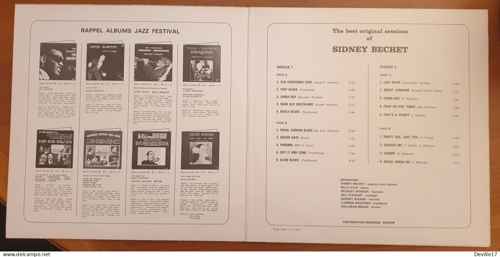 THE BEST ORIGINAL SESSIONS OF SIDNEY BECHET DISQUE "FESTIVAL" N°139 - Jazz