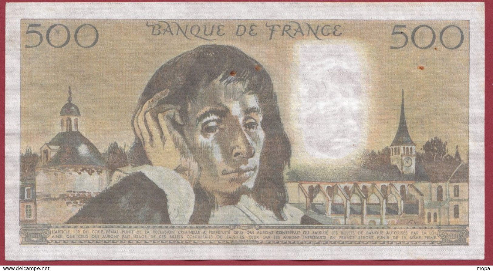 500 Francs "Pascal"- Du 22/01/1987.A--ALPH .K.255-----dans L 'état-- (955) - 500 F 1968-1993 ''Pascal''