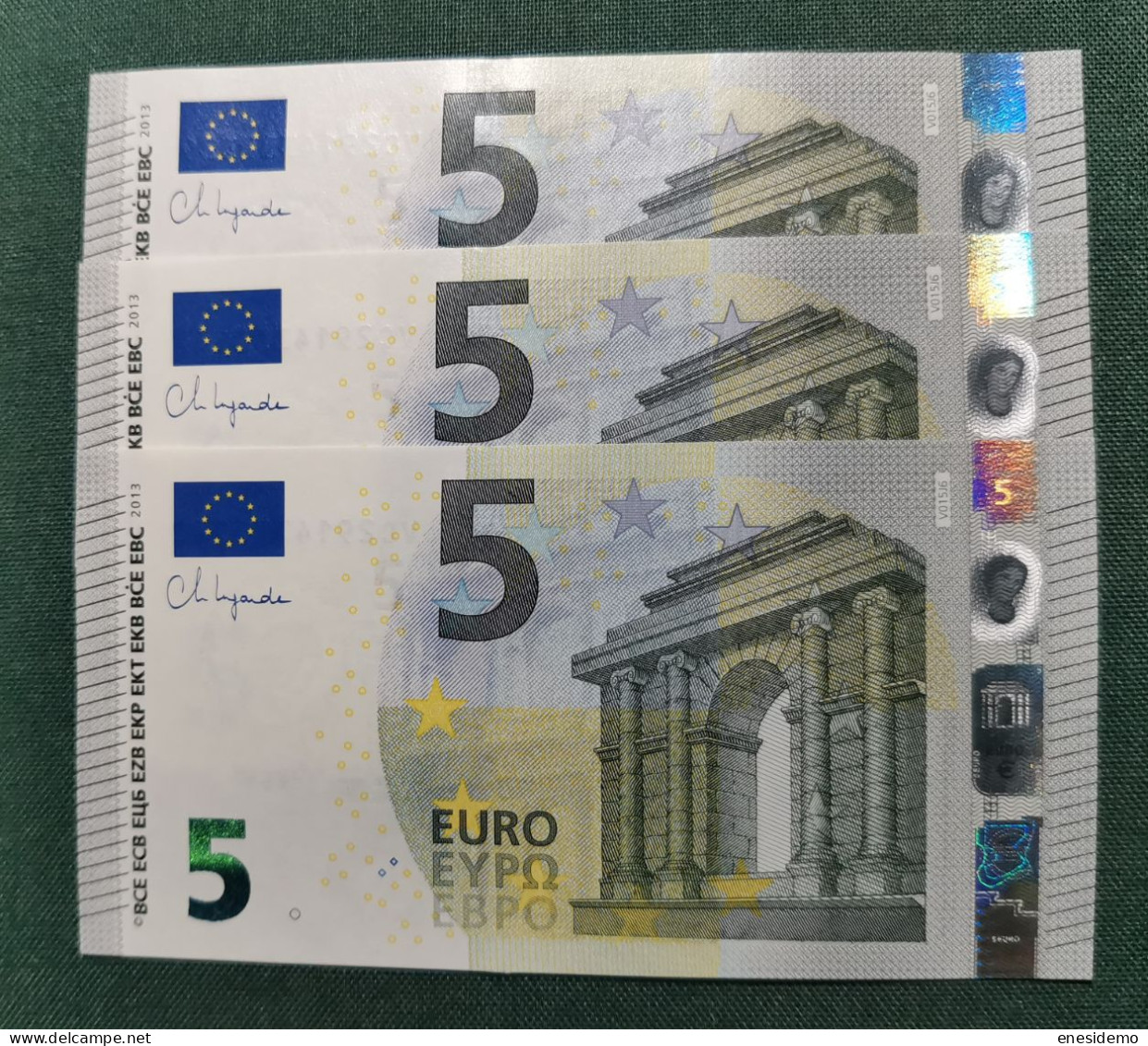 5 EURO SPAIN 2013 LAGARDE V015J6 VC LAST POSITION CORRELATIVE TRIO SC FDS UNCIRCULATED PERFECT - 5 Euro