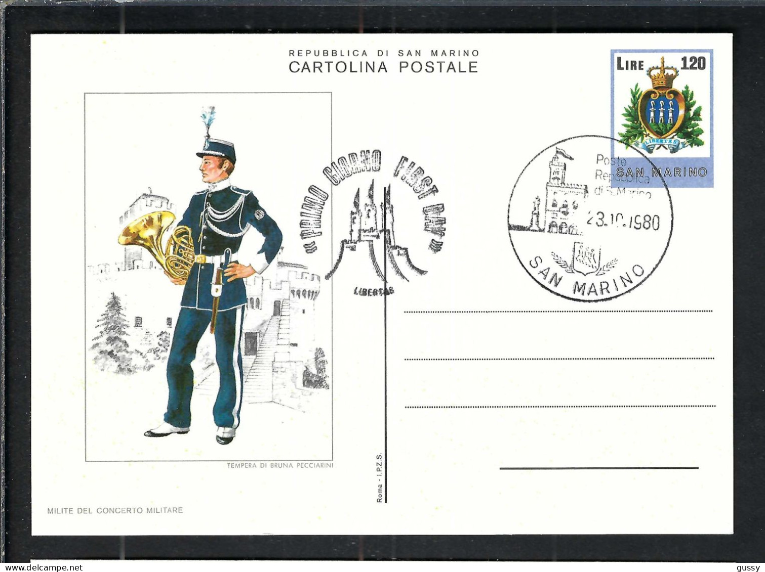 SAINT MARIN Ca.1980: Jeu De 4 CP Entiers Postaux Ill. "Uniformes" - Entiers Postaux