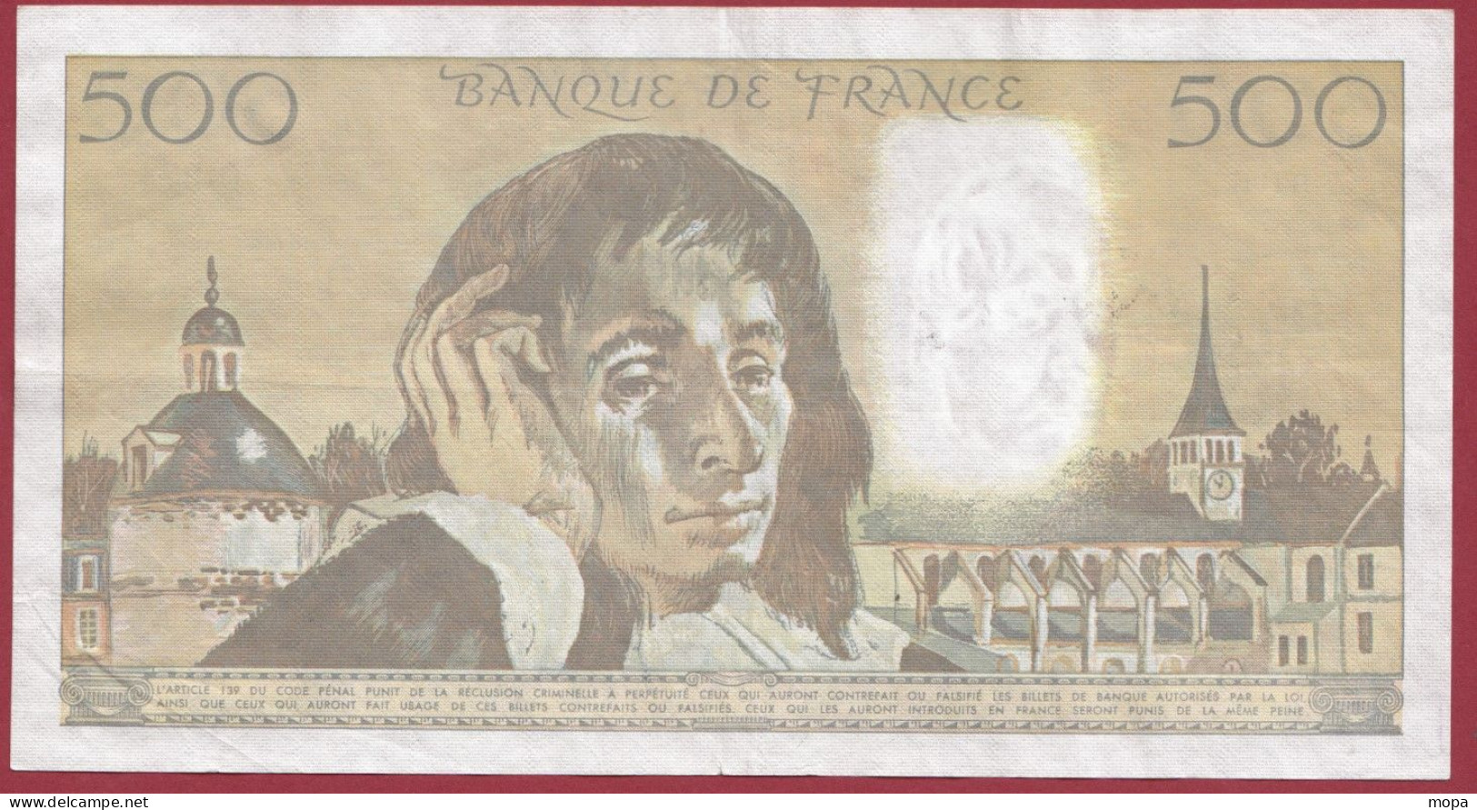 500 Francs "Pascal"- Du 03/03/1988.E--ALPH .O.274--PAS D EPINGLAGE---dans L 'état-- (959) - 500 F 1968-1993 ''Pascal''