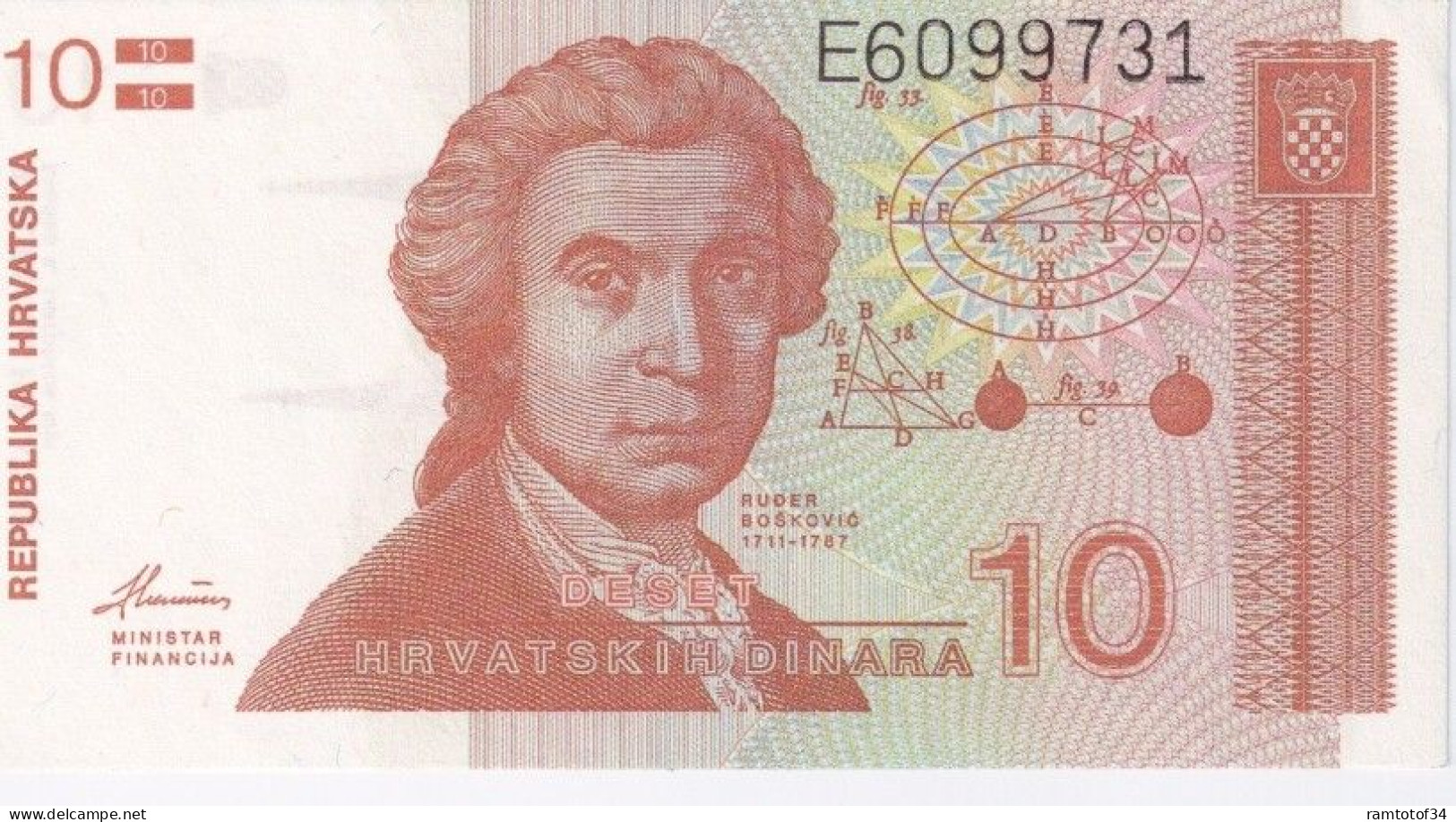 CROATIE - 10 Dinara 1991 - UNC - Croatie