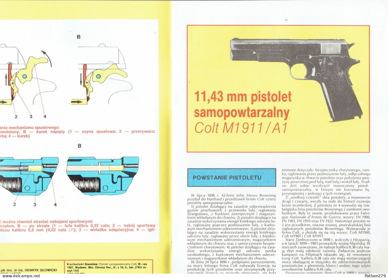 Typy Broni I Uzbrojenia N° 115 - Revue Polonaise D'armes Et Armements - Pistolet Semi-automatique Colt - 1987 - Autres & Non Classés