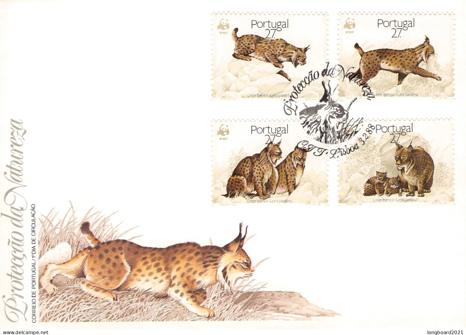 PORTUGAL - FDC WWF 1988 - LYNX  /4374 - FDC