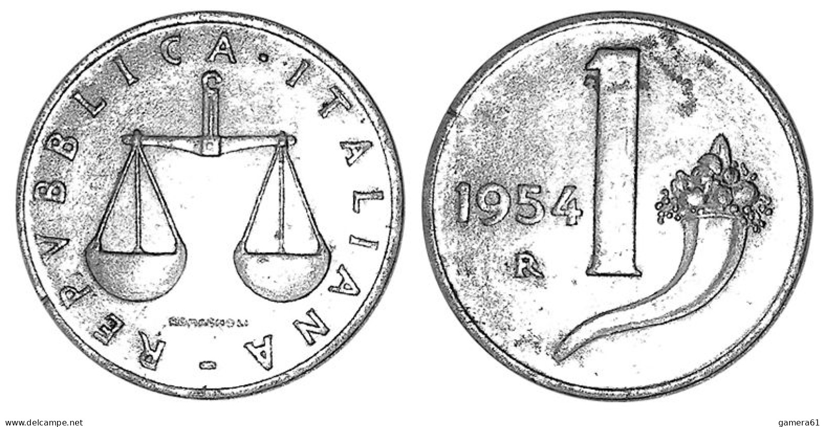 04689 MONETA REPUBLICA ITALIANA 1 LIRA 1954 - 1 Lire