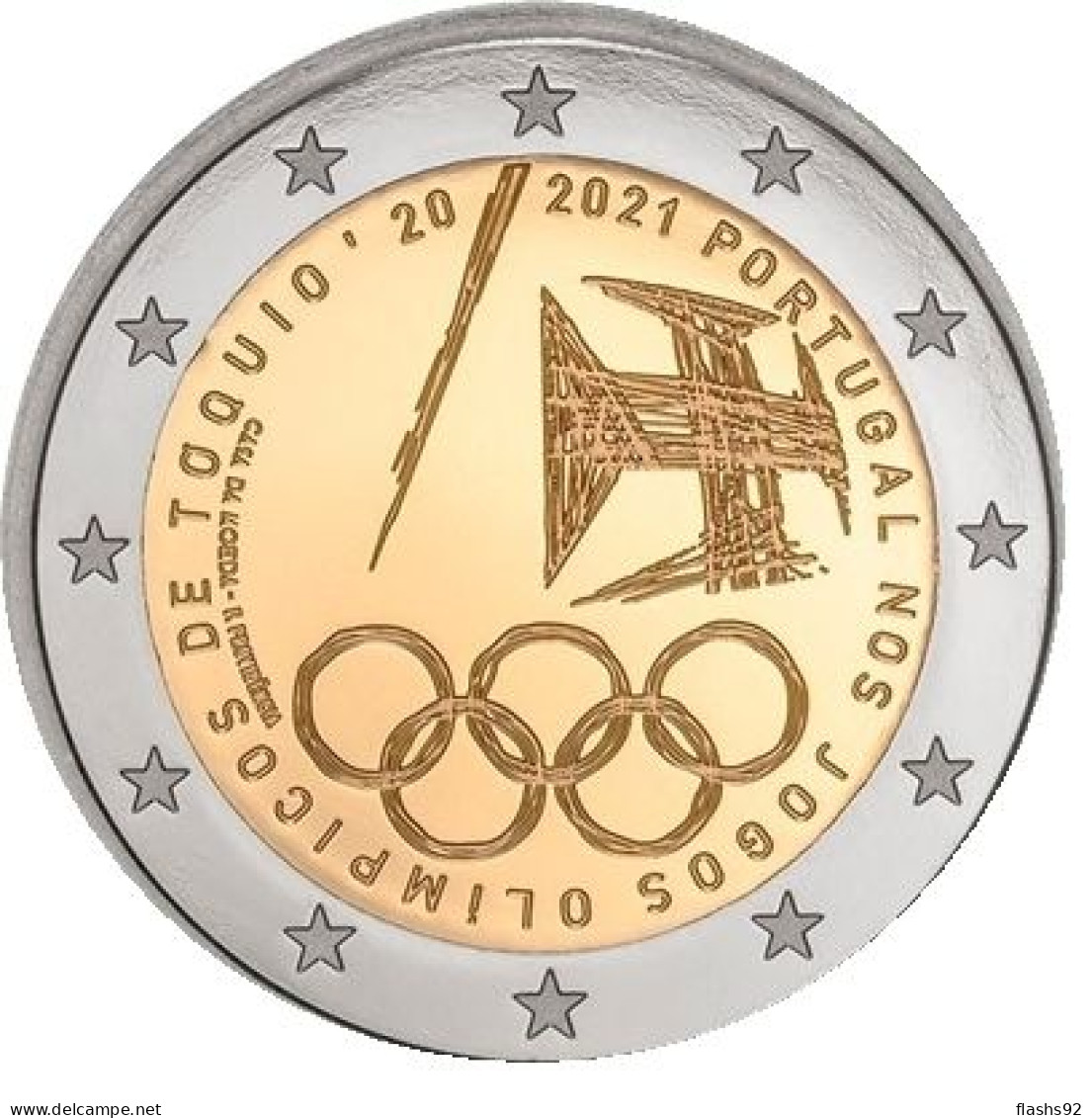 2 Euro Commemorative Portugal 2021 Jeux Olympiques 2020 2021 - Portogallo