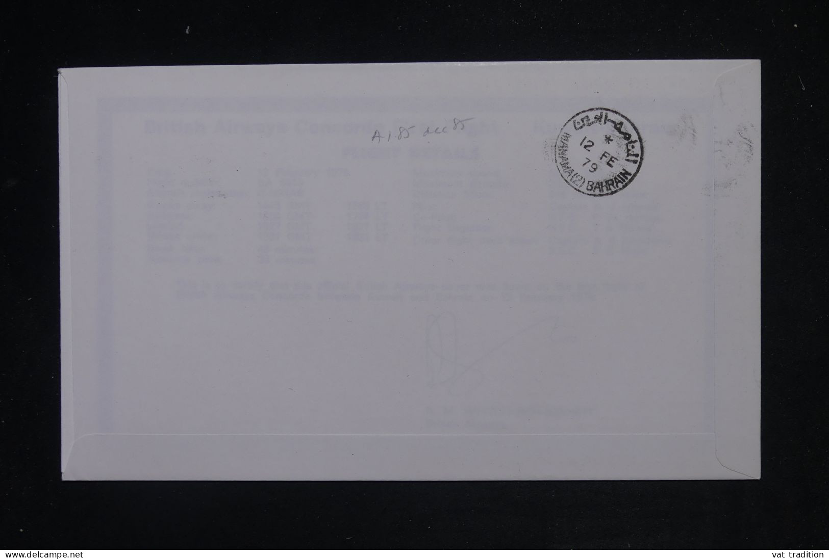 KOWEIT - Enveloppe 1er Vol Concorde Koweit / Bahrain En 1979 - L 149781 - Kuwait