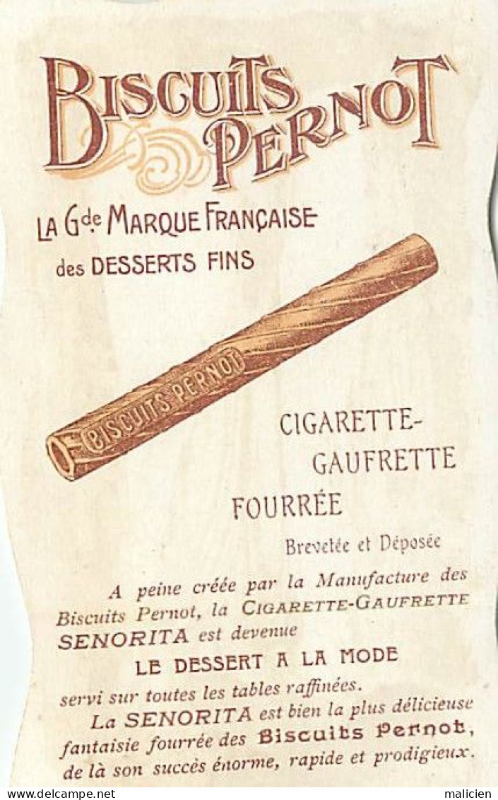 Chromos.-ref-chB572- Biscuits Pernot - Cigarette Gaufrette Fourrée - Senorita - - Pernot
