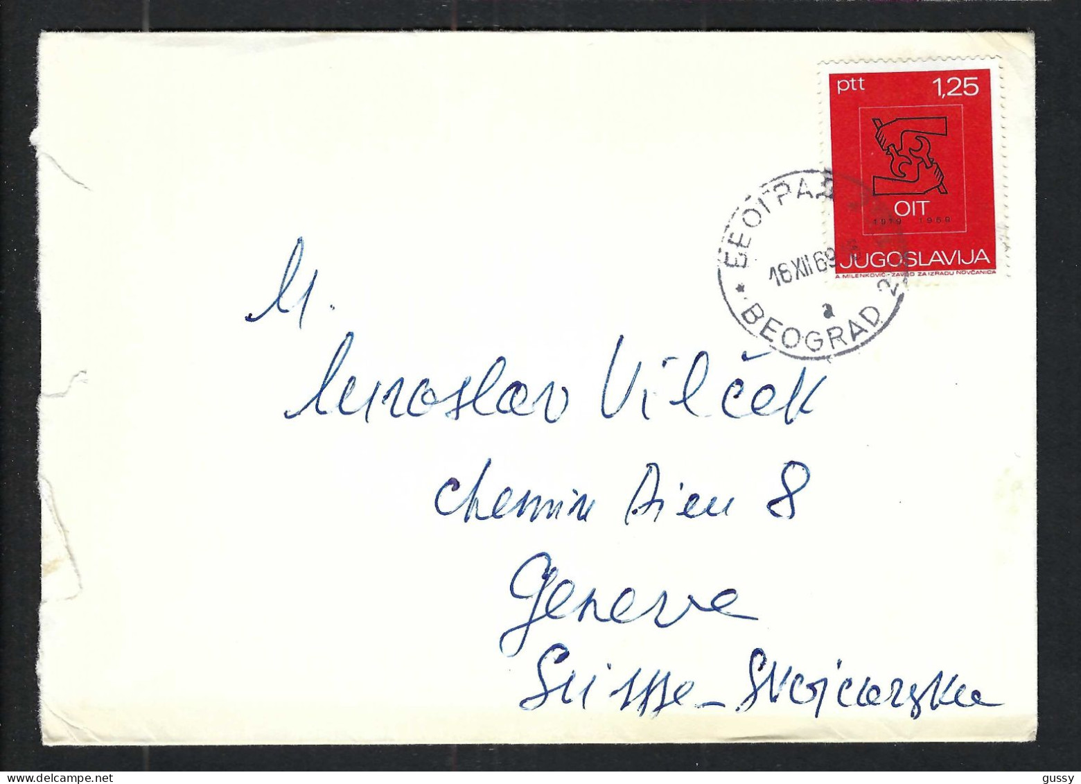 YOUGOSLAVIE Ca.1969: LSC De Belgrade Pour Genève (Suisse) - Lettres & Documents