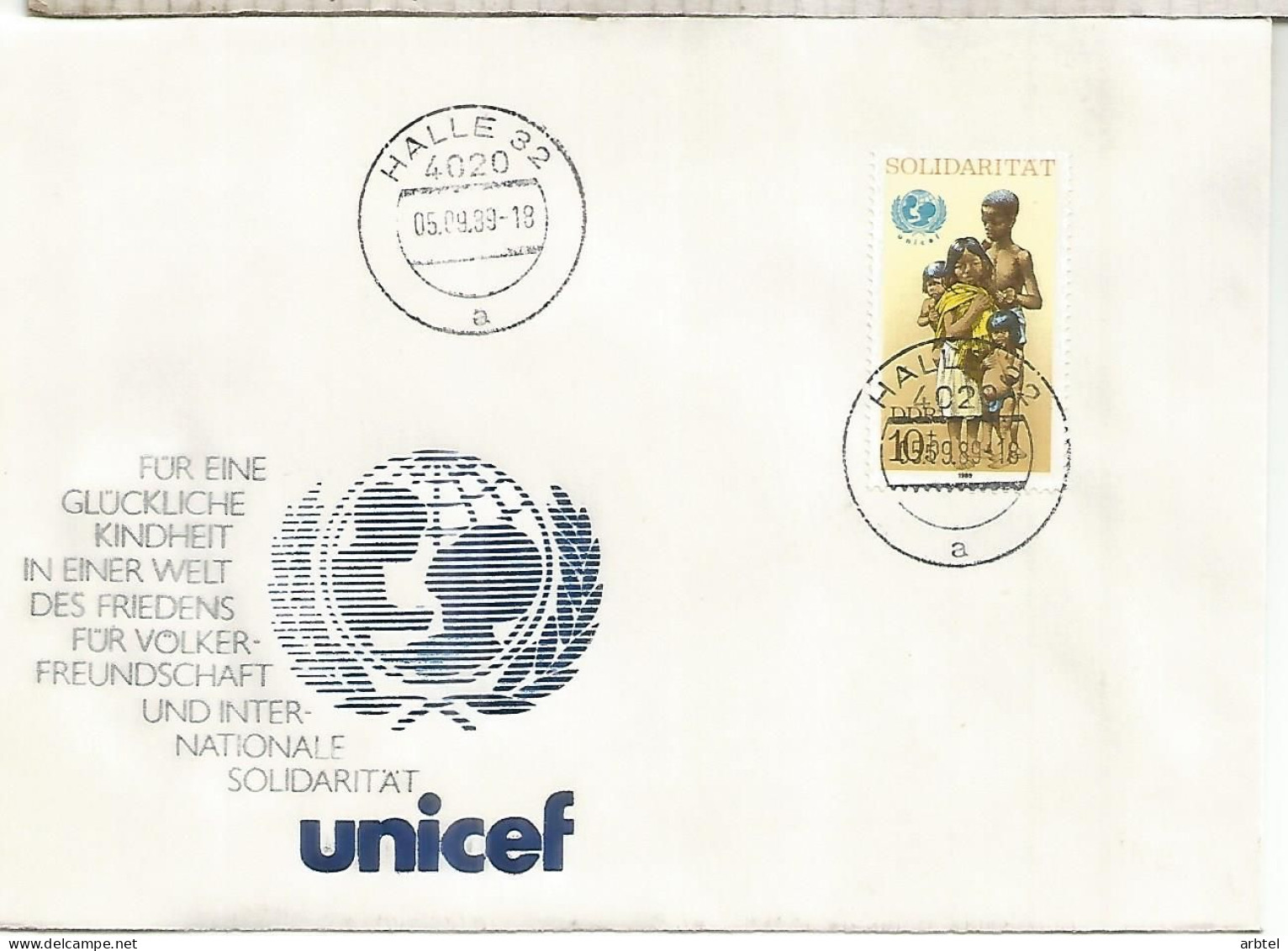 ALEMANIA DDR HALLE 1989 UNICEF - UNICEF