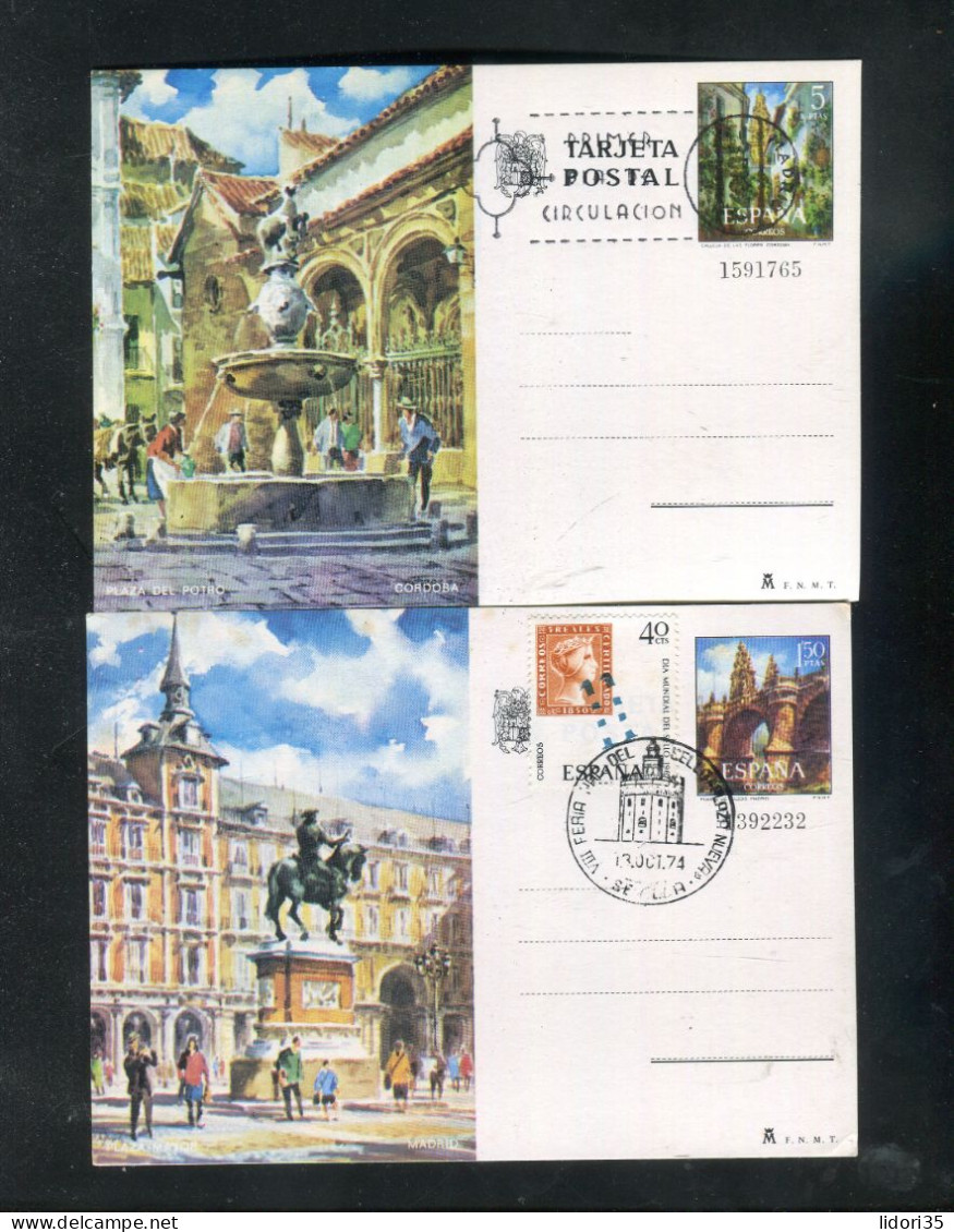 "SPANIEN" 1973/1974, 2 Bildpostkarten Gestempelt (5881) - 1931-....