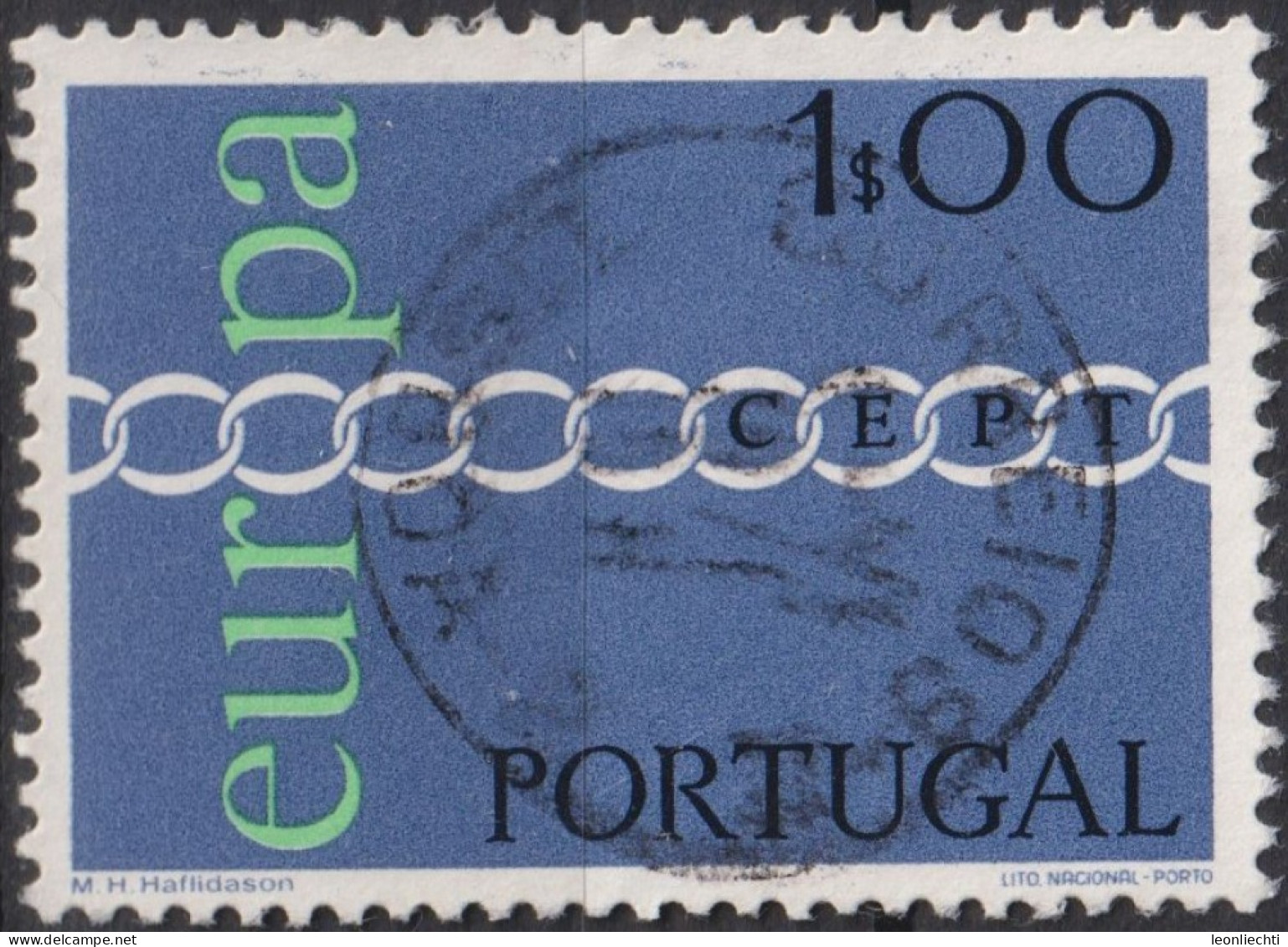 1971 Portugal ° Mi:PT 1127, Sn:PT 1094, Yt:PT 1107, Europa (C.E.P.T.) 1971 - Kette - Gebraucht
