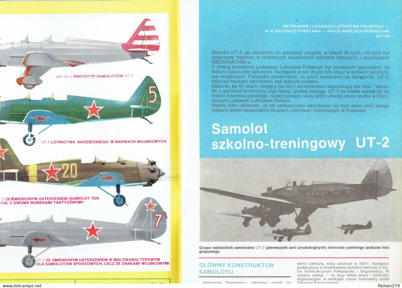 Typy Broni I Uzbrojenia N° 107 - Revue Polonaise D'armes Et Armements - Avion-école Yakovlev UT-2 - 1986 - Aviation