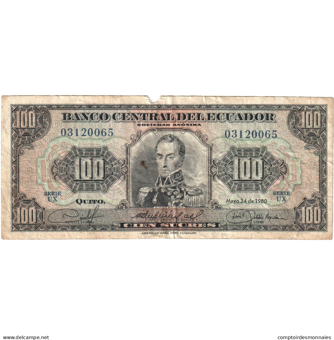 Équateur, 100 Sucres, 1980, 1980-05-24, KM:112a, B - Ecuador