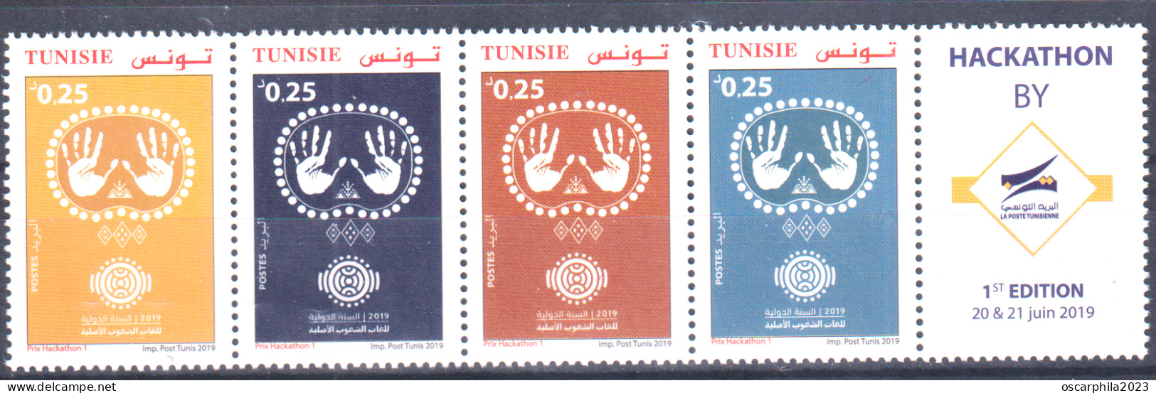 2019- Tunisie- 2019, Année Internationale Des Langues Autochtones - - 4 V.MNH***** - Sonstige & Ohne Zuordnung