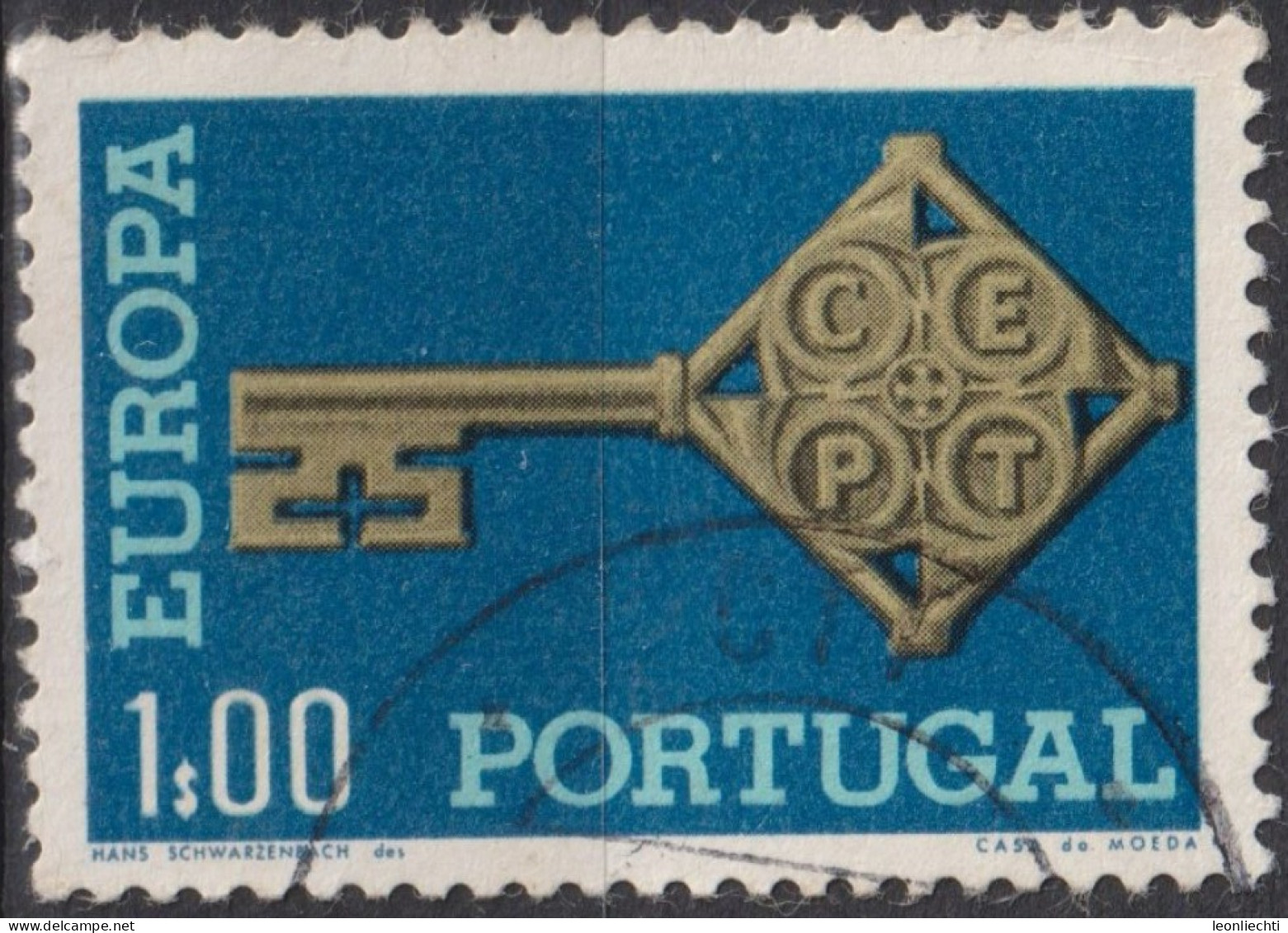 1968 Portugal ° Mi:PT 1051, Sn:PT 1019, Yt:PT 1032, Europa (C.E.P.T.) 1968 - Schlüssel - 1968