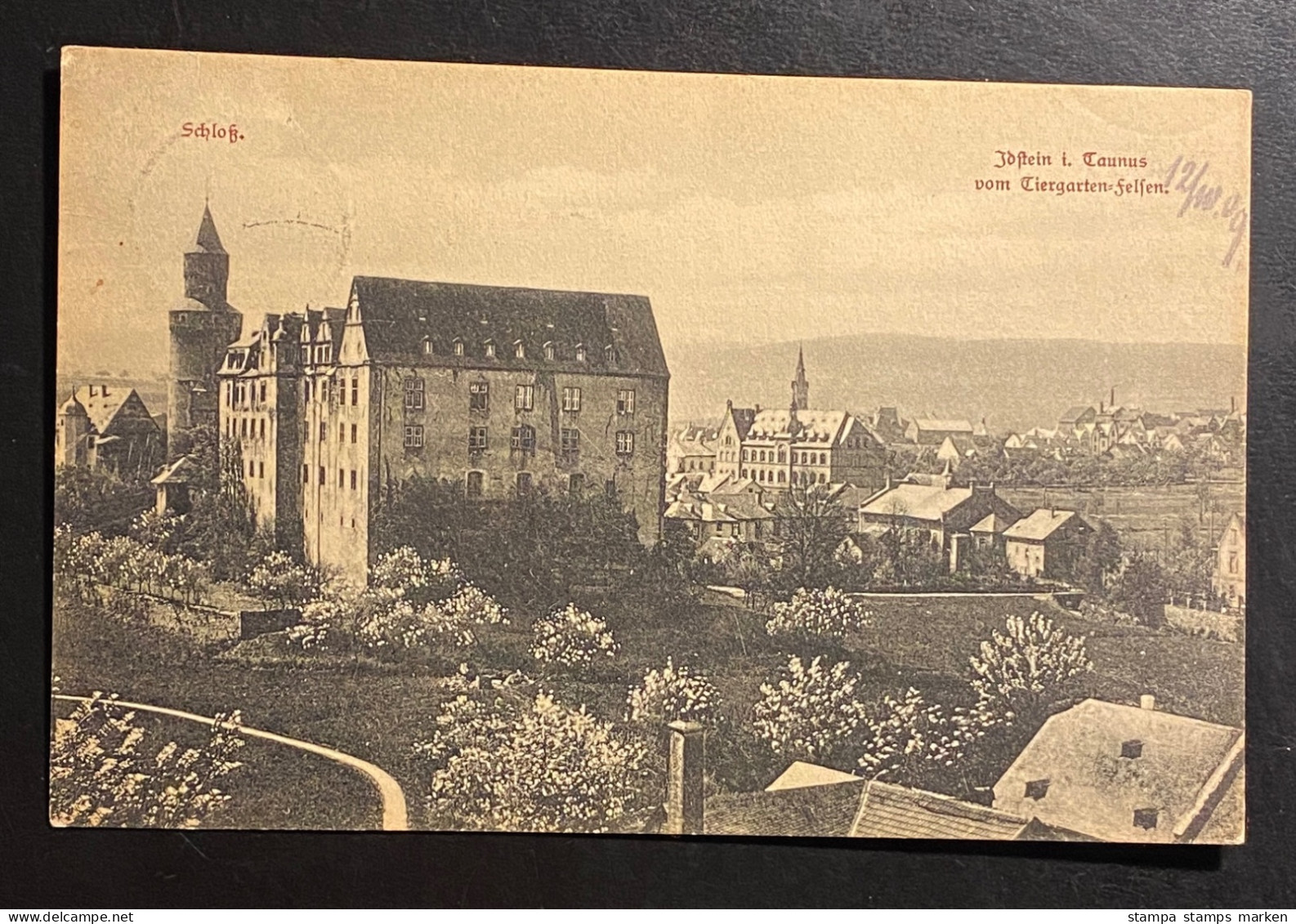 AK Idstein I. Taunus Vom Tiergarten-Felsen Schloß Gestempelt/o IDSTEIN 1909 - Idstein