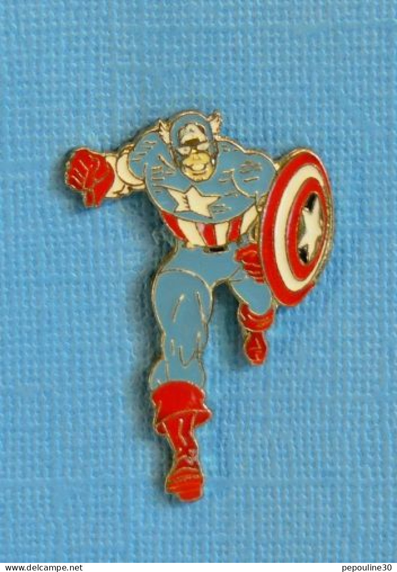 1 PIN'S  //  ** CAPTAIN AMÉRICA / THE AVENGERS / MARVEL COMICS ** . (© 1988 Marvel Ent. Group INC) - Kino