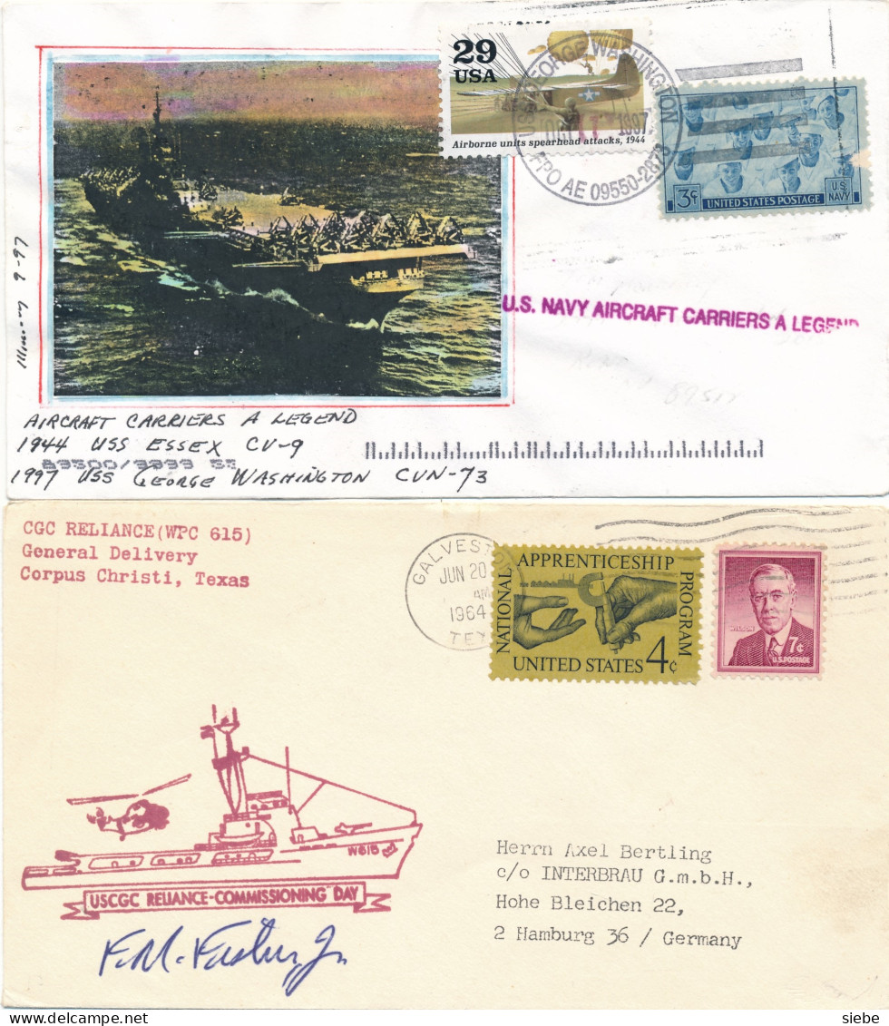 US Navy Aircraft Carrier G Washington & WPC 615 Reliance - Rowing