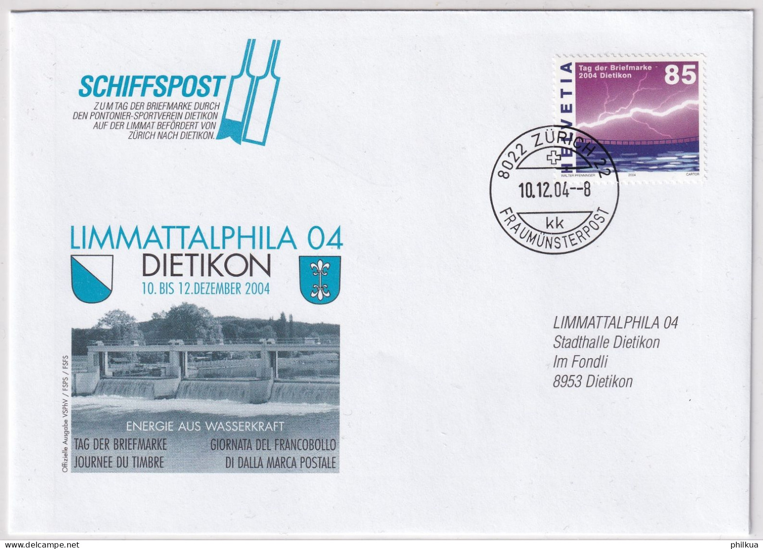 Zumst. 1139 / MiNr. 1896 Auf Offiziellem Tag Der Briefmarke Mit Zudruck SCHIFFSPOST Stempel Zürich 22 / 10.12.2004 - Briefe U. Dokumente