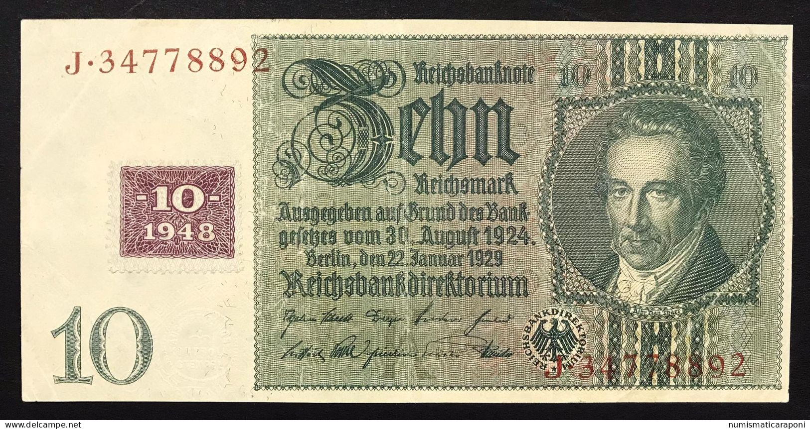 GERMANIA GERMANY Soviet Occupation 10 Mark 1948  Pick#4 LOTTO 499 - 10 Mark