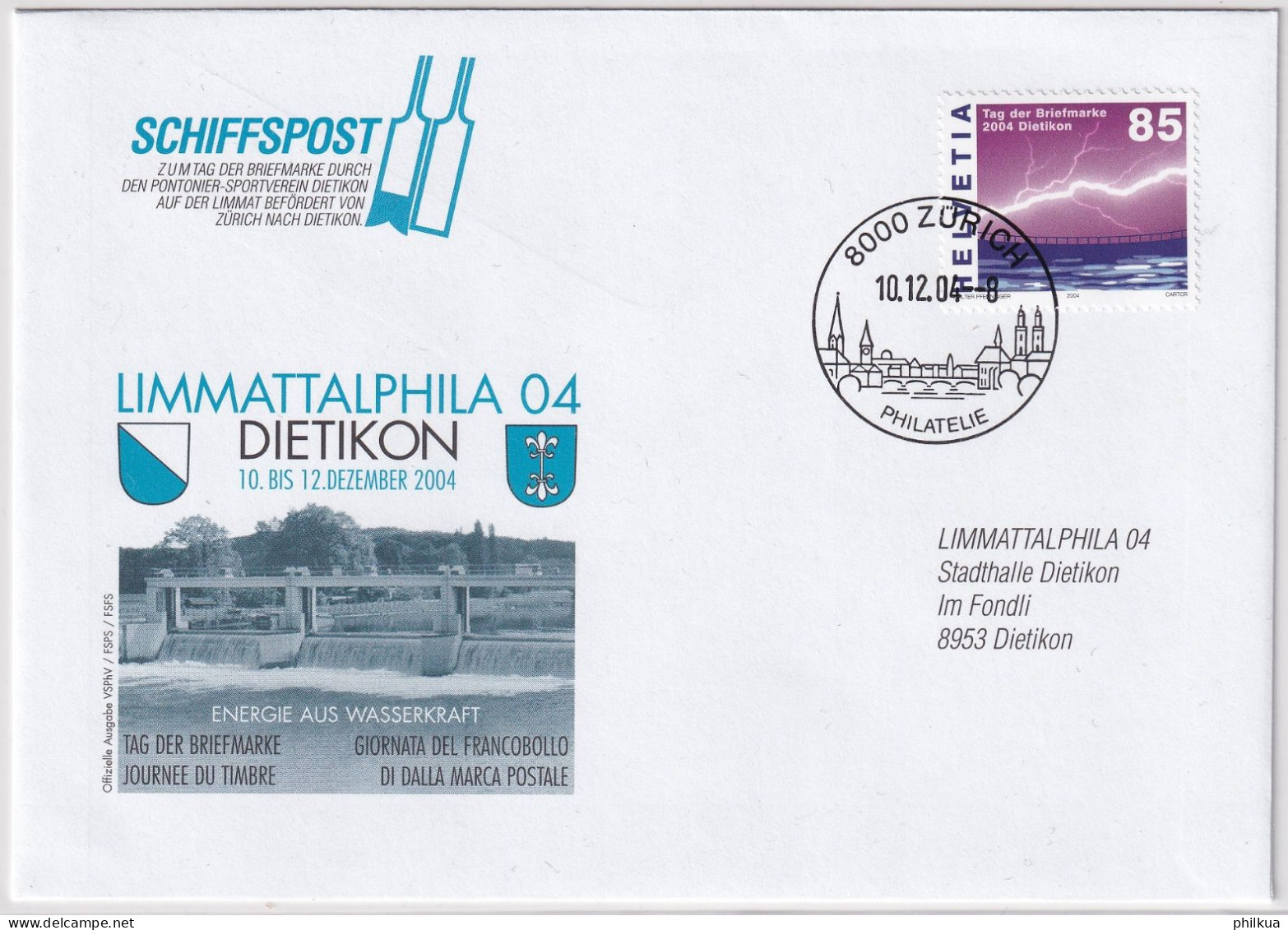 Zumst. 1139 / MiNr. 1896 Auf Offiziellem Tag Der Briefmarke Mit Zudruck SCHIFFSPOST Stempel Zürich Philatelie 10.12.2004 - Storia Postale