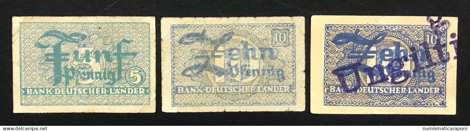 GERMANIA GERMANY Bank Deutscher Lander 3 Notes  Pick#11 + 12 + 12 LOTTO 505 - Collections