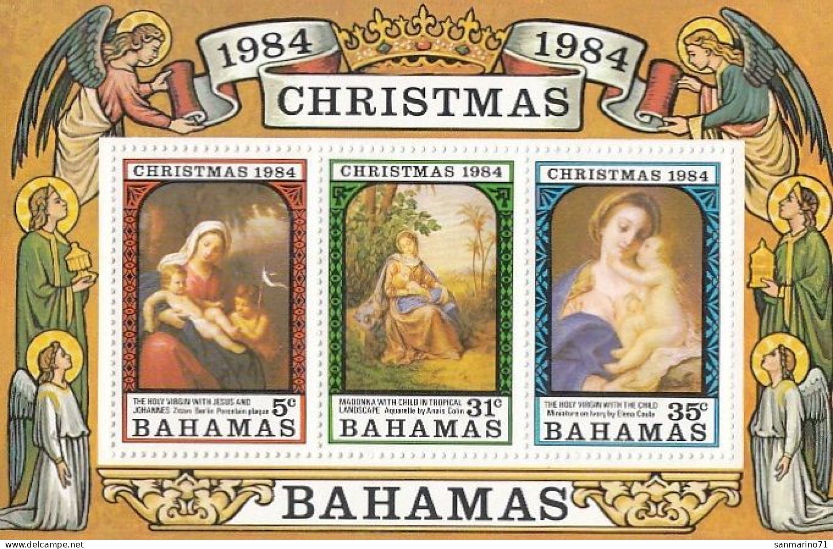 BAHAMAS Block 44,unused,Christmas 1984 (**) - Bahamas (1973-...)