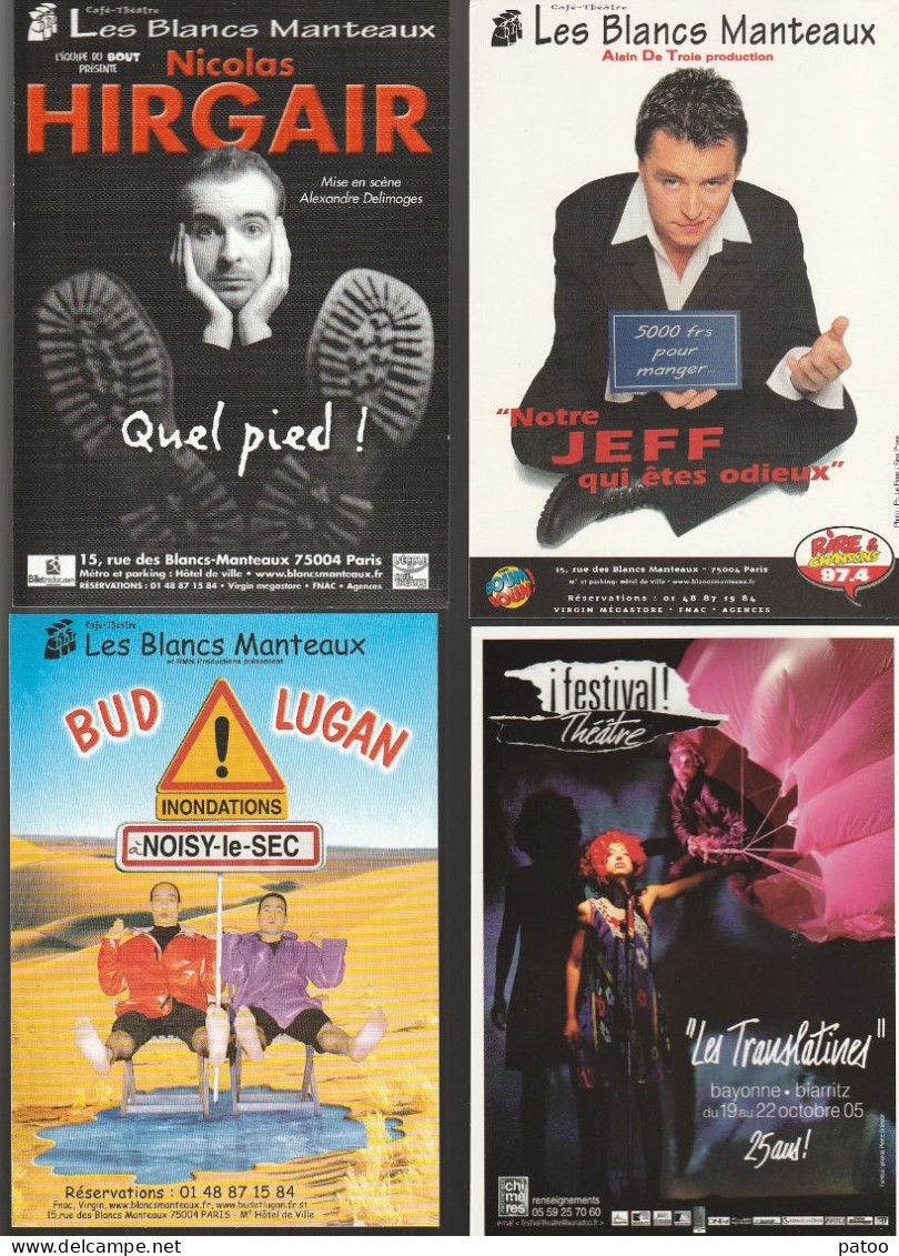 LOT DE 2 CARTES POSTALES ET 16 CARTONS PUBLICITAIRES CONCERNANT DES FESTIVALS ET DES SPECTACLES(cf Scans Pour Détails) - Collections & Lots