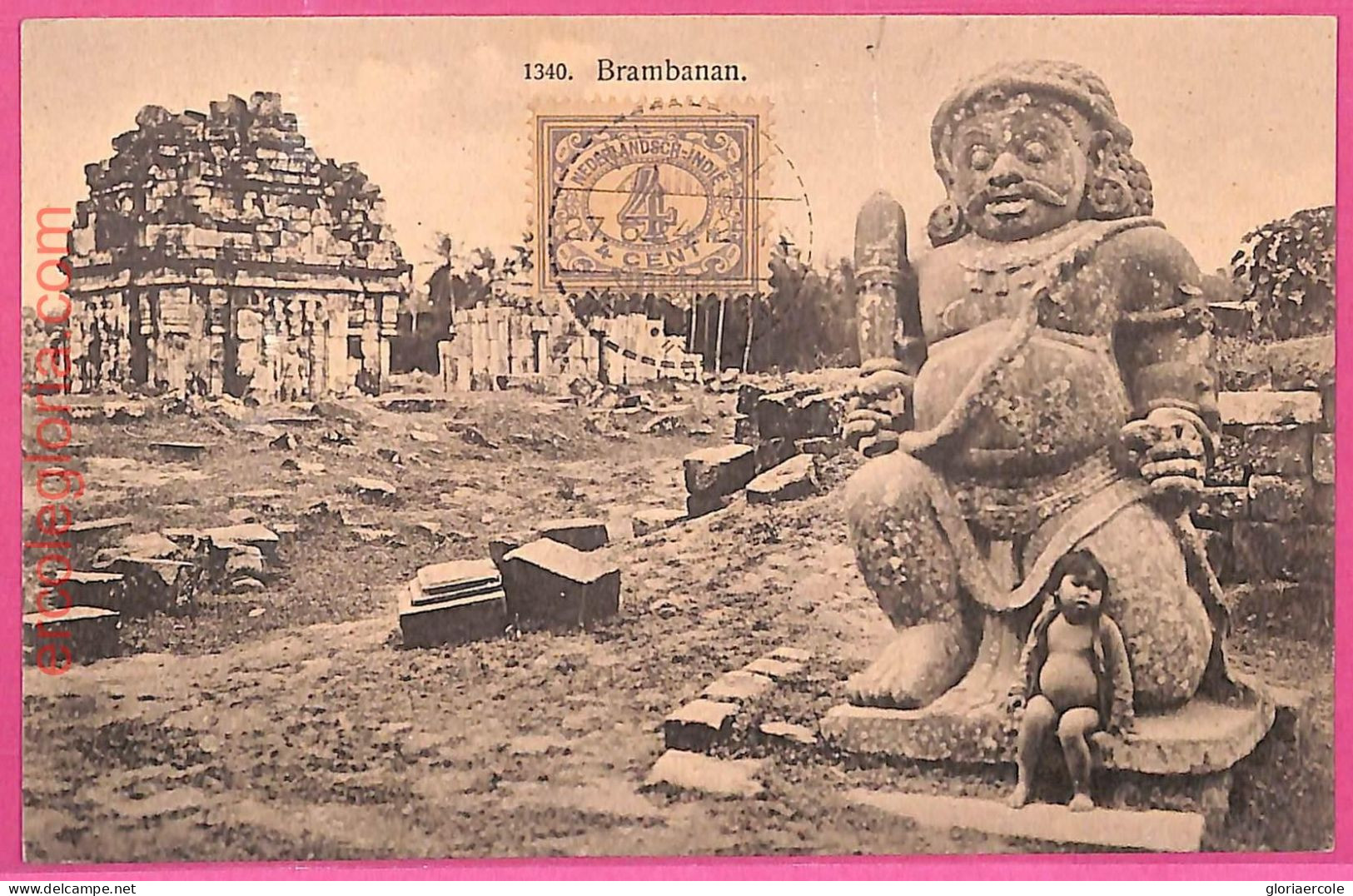 Af8979 - INDONESIA - Vintage POSTCARD  - Brambanan -  Ethnic - 1912 - Asie