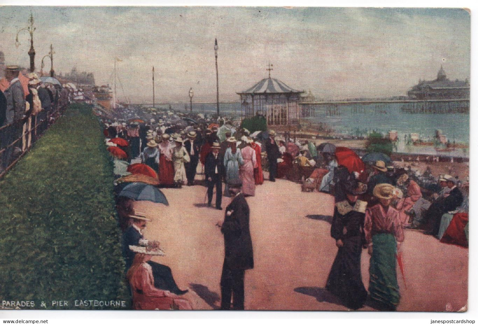 TUCKS OILETTE POSTCARD - PARADES AND PIER - EASTBOURNE - SUSSEX WITH GOOD BRIMPTON AND READING POSTMARKS BERKSHIRE - Eastbourne