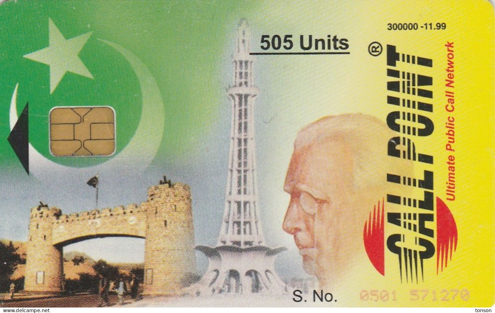 Pakistan, PAK-CP10, Montage Of Pakistan 505u 300.000 11/99, 2 Scans. - Pakistan