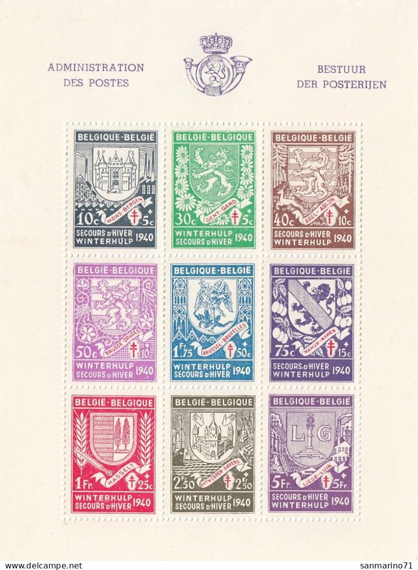 BELGIUM Block 9,unused,falc Hinged (*) - Feuillets N&B Offerts Par La Poste [ZN & GC]