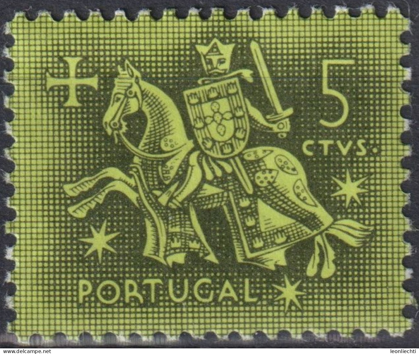 1953 Portugal * Mi:PT 792, Sn:PT 761, Yt:PT 774, Knight On Horseback (from The Seal Of King Dinis) - Gebraucht